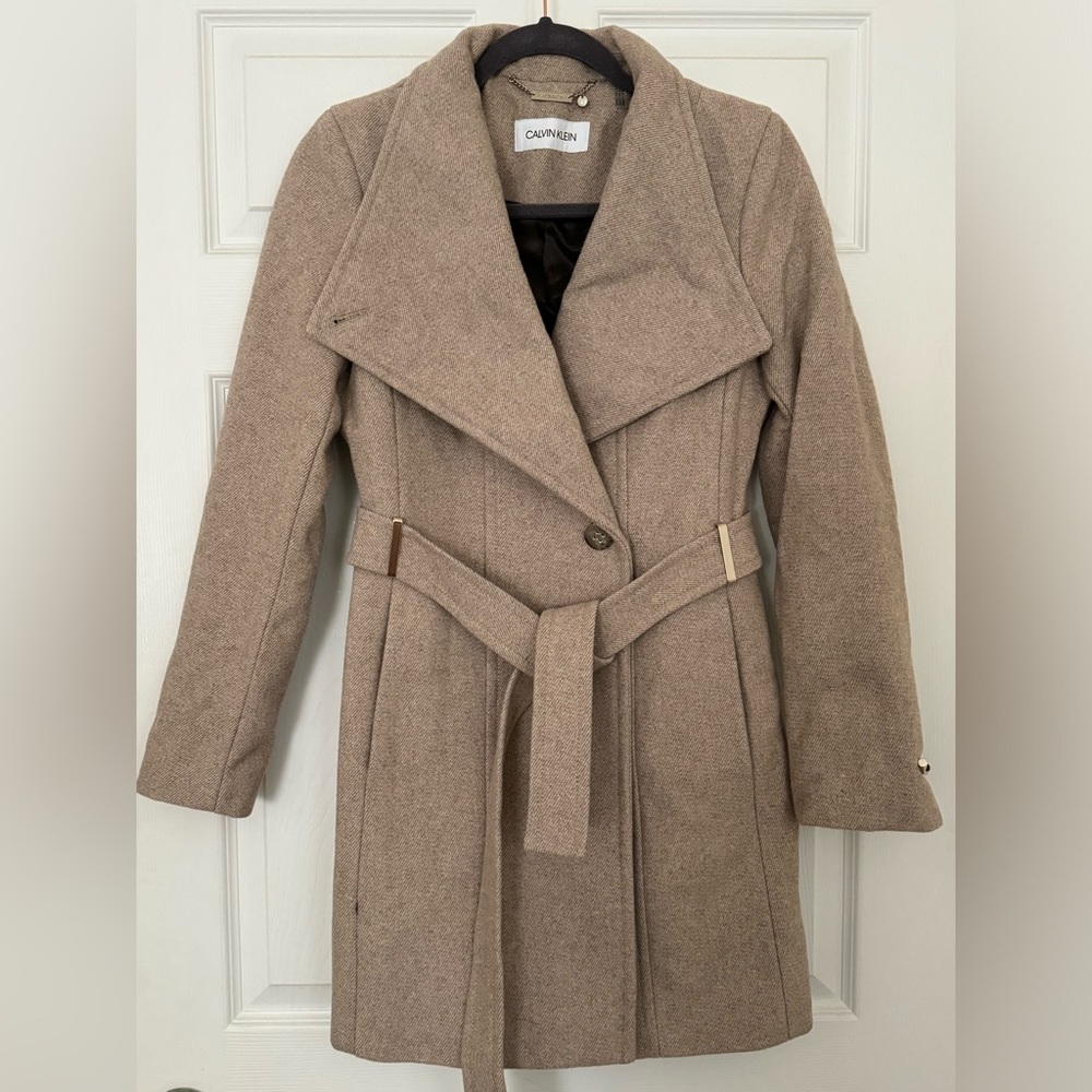 Calvin Klein Wool Jacket Beige in Size PXS
